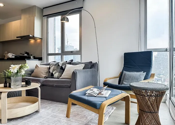 Apartment Contemporary High-rise 2br - Ultra Fast Wifi - Sathorn *